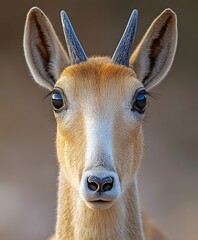 saiga antelope with a unique nose