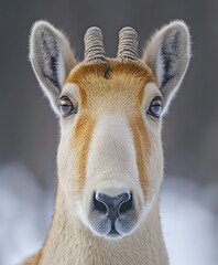 saiga antelope with a unique nose