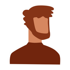 Vector flat illustration. Avatar, user profile, face icon, gender neutral silhouette, profile picture. Suitable for social media profiles, icons, splash screens and as a template.