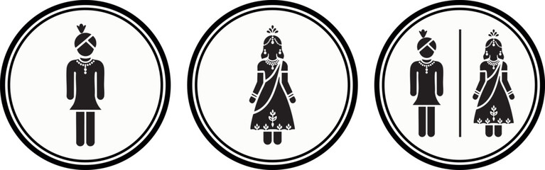 WC toilet icons. Human male or female signs.