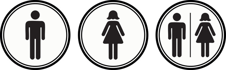 WC toilet icons. Human male or female signs.