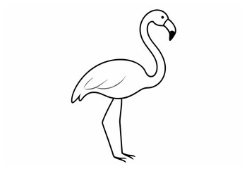 A vector of a flamingo outline Art & Illustration