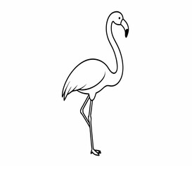 A vector of a flamingo outline Art & Illustration © Shahana