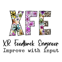 Fototapeta premium XR Feedback Engineer Improve with Input Design with Flowers and Leopard Print