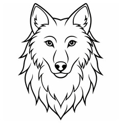 A vector of a fox head outline design Art & Illustration