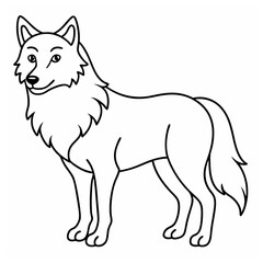 A vector of a fox outline design Art & Illustration