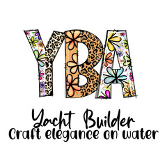 Yacht Builder Craft Elegance on Water Design with Floral and Leopard Print