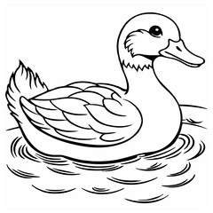 A vector of a hand drowns duck outline design Art & Illustration