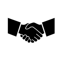 Handshake contrast image black silhouette icon isolated on white background