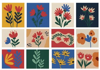 set of vector flowers