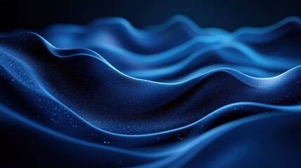 Obraz premium Abstract blue wavy pattern with starry texture in dim light