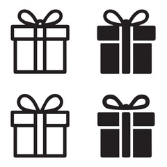 Elegant Gift Box Icons Set Present Design Elements for Website or App
