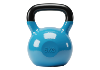 Isolated Blue 5kg Kettlebell Fitness Weight Training