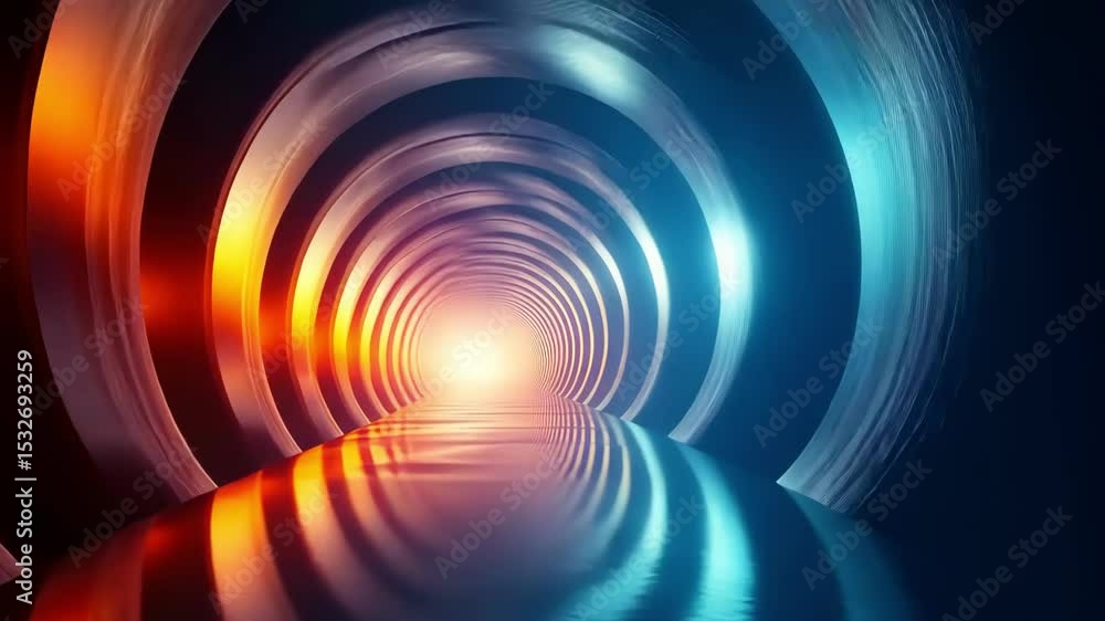 Aufkleber abstract tunnel with glowing light, futuristic and technology concept. colorful corridor with circle