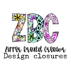 Fototapeta premium ZBC Brand Custom Design closures with floral and leopard print patterns