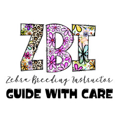 Fototapeta premium Zebra Breeding Instructor Guide with Care Design with Flowers and Leopard Print