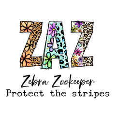 Zebra Zookeeper Protect the Stripes Design Graphic Tee