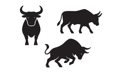 bull set isolated on white background.