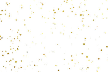 Golden christmas star floating isolated on white background