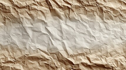 A vintage beige paper with visible folds and wrinkles, featuring a clean white area in the center, ideal for backgrounds or text overlays.  