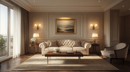 Stylish design with room wall lights.