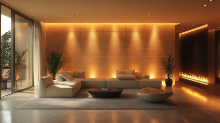 Stylish design with room wall lights.