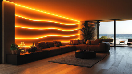 Stylish design with room wall lights.