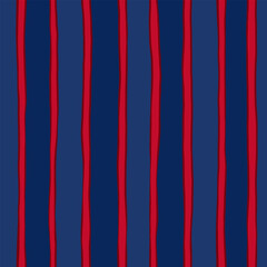 Red and blue seamless vector pattern. Hand drawn lines background