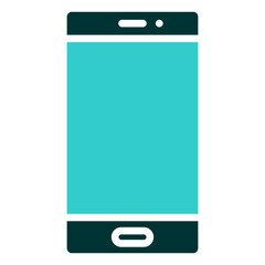 Mobile Contact - Glyph Dual Tone Silhouette icon - Smartphone outline indicating mobile communication, SMS, and phone access