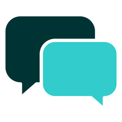 Naklejka premium Message Center - Glyph Dual Tone Silhouette icon - Two overlapping chat bubbles indicating conversation, messaging, or general communication