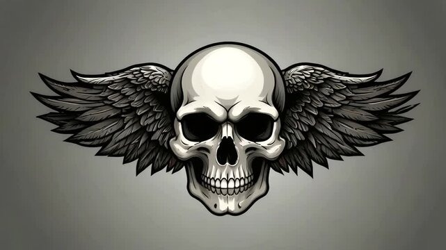 winged skull logo
