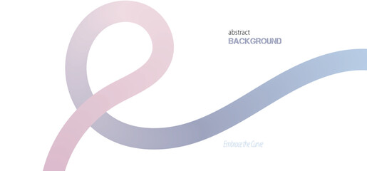 Abstract Color Lines with Pink Gradient on a White Background. Vector Curved Shapes - Design Elements for Pattern and Posters. 3D Wave Doodle Ribbons