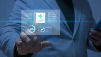 Interactive Holographic Medical Dashboard with Health Metrics