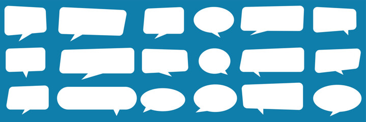 speech bubble vector set. black on a white background. simple flat design. Speak bubble text, cartoon chatting box, message box. Cartoon balloon word design eps 10