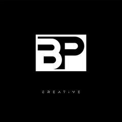 BP Negative Space Logo – Minimalist Black & White Monogram for Creative Branding, Fashion, Identity & Modern Logo Design
