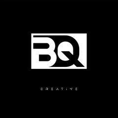 BQ Negative Space Logo – Minimalist Black & White Monogram for Creative Branding, Fashion, Identity & Modern Logo Design
