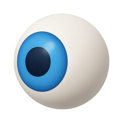 blue eyeball 3d render icon isolated on transparent background cutout