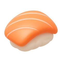 salmon sushi 3d render icon isolated on transparent background cutout