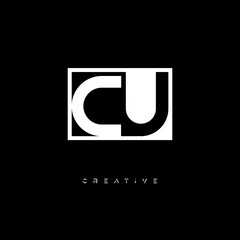 CU Negative Space Logo – Minimalist Black & White Monogram for Creative Branding, Fashion, Identity & Modern Logo Design  © AnwarHosan