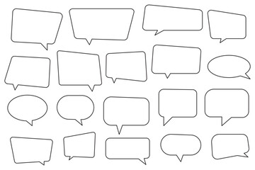 Obraz premium speech bubble line editable icon set. Speech Bubble set. Talk bubble. Blank empty vector white speech bubbles. eps 10