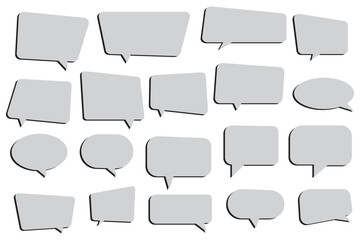 Fototapeta premium speech bubble vector set. black on a white background. simple flat design. Speak bubble text, cartoon chatting box, message box. Cartoon balloon word design eps 10