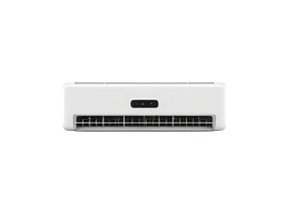 Modern white air conditioner unit isolated on black background, Isolated On Transparent Background