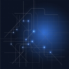 Abstract technology background with a blue circuit board pattern, ideal for digital communication...