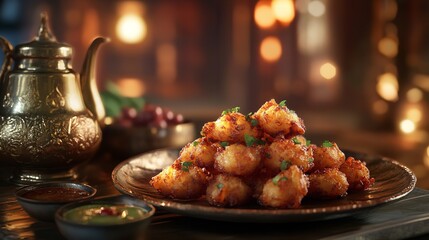 Golden Luqaimat: Middle Eastern Dessert Photography