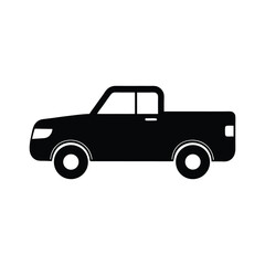 Pickup car silhouette vector art illustration