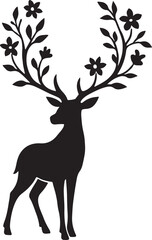 Deer with floral antlers