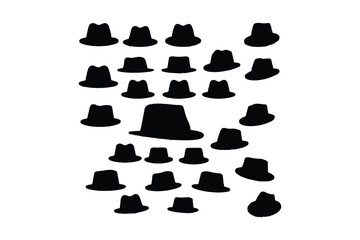 Set of silhouettes of cowboy hats vector design