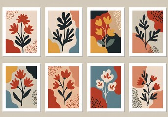 set of vector floral elements