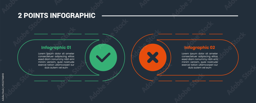 Aufkleber comparison choice infographic process diagram with round box with dotted line and checklist with out