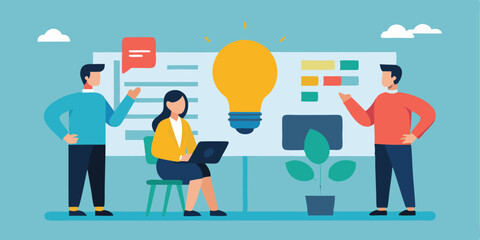 Team brainstorming innovative ideas project planning meeting